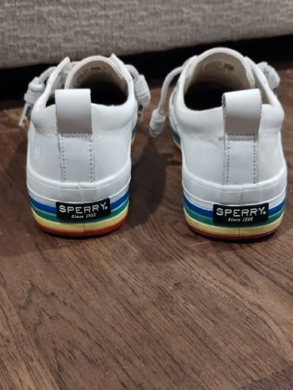 Sperry Pride Boat Shoes with Rainbow-Striped Sole.  (26) - Picture 3 of 6